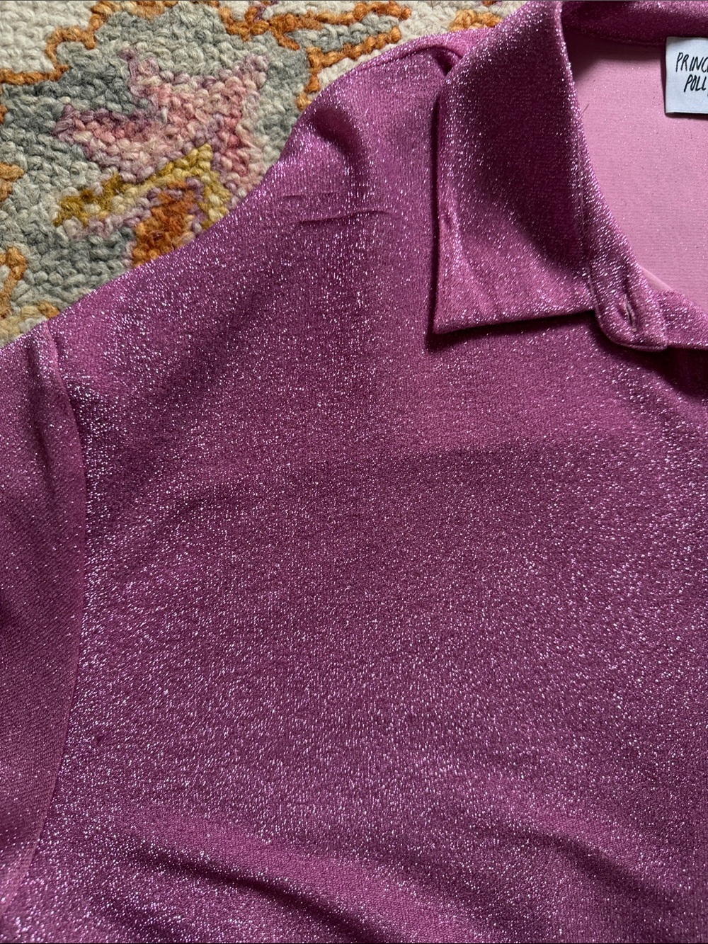 Princess Polly Sparkle Pink Button-Down Oversized Mini Dress - Picture 7 of 8
